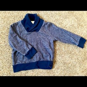 Collard, navy blue pullover sweater. 18-24 months.